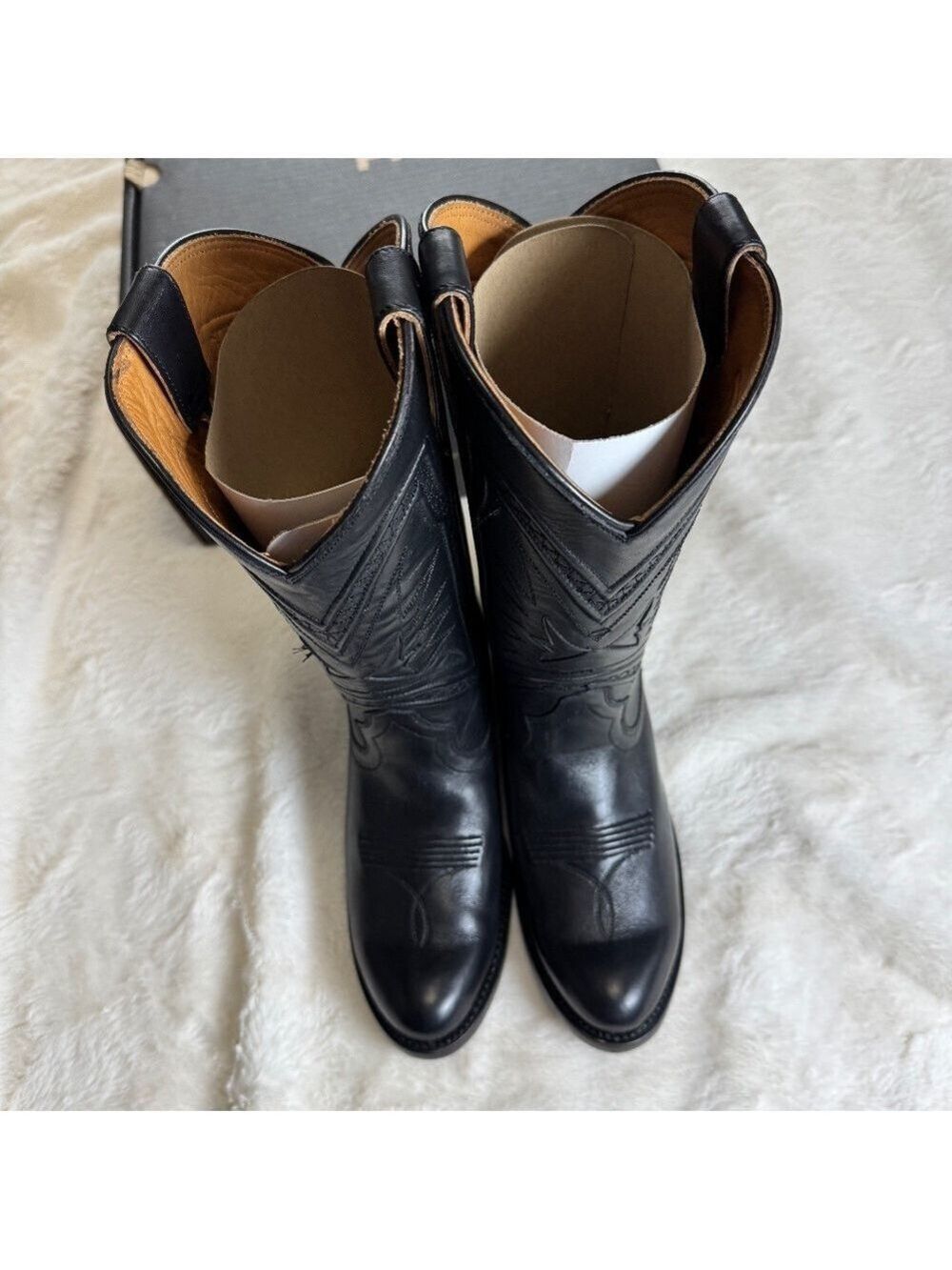 Frye Rosalind Braid Leather Wester Boot size 6 Black - Picture 6 of 12